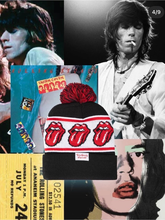 Teton Gravity Research Accessories - Teton Gravity Research Rolling Stones Beanie Red Black Cream